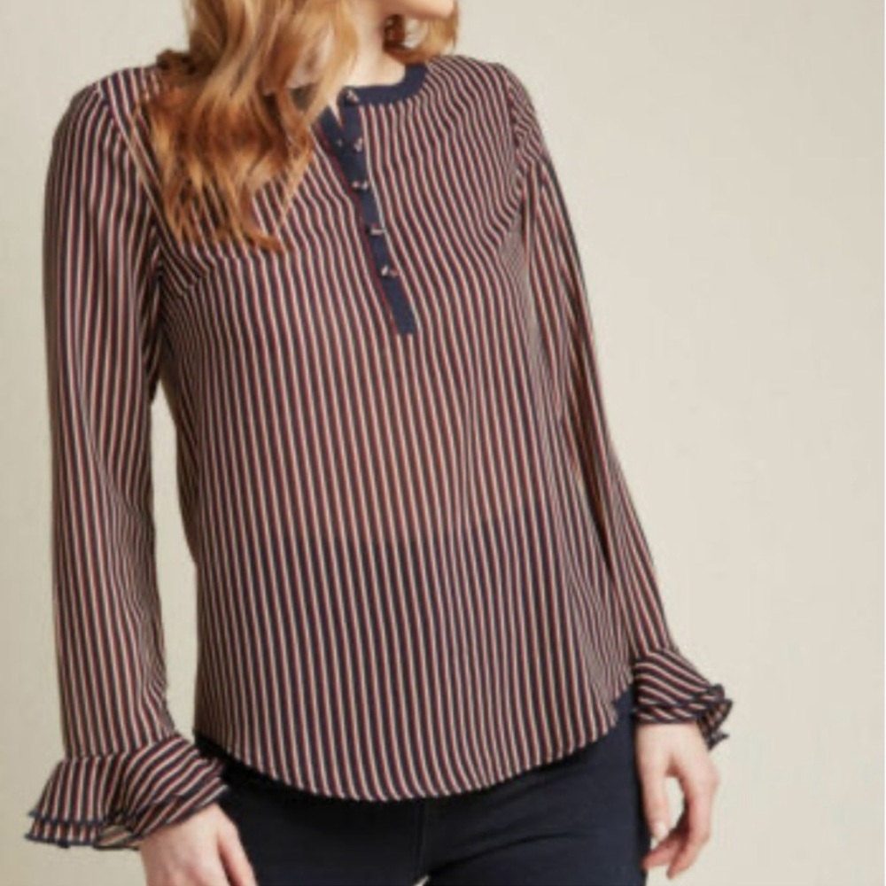 Modcloth striped blouse Medium, like-new